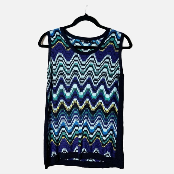 Nic & Zoe - Vintage Inspired Zig Zag Knit Tank‎ Top - Sz. XL - Picture 2 of 7